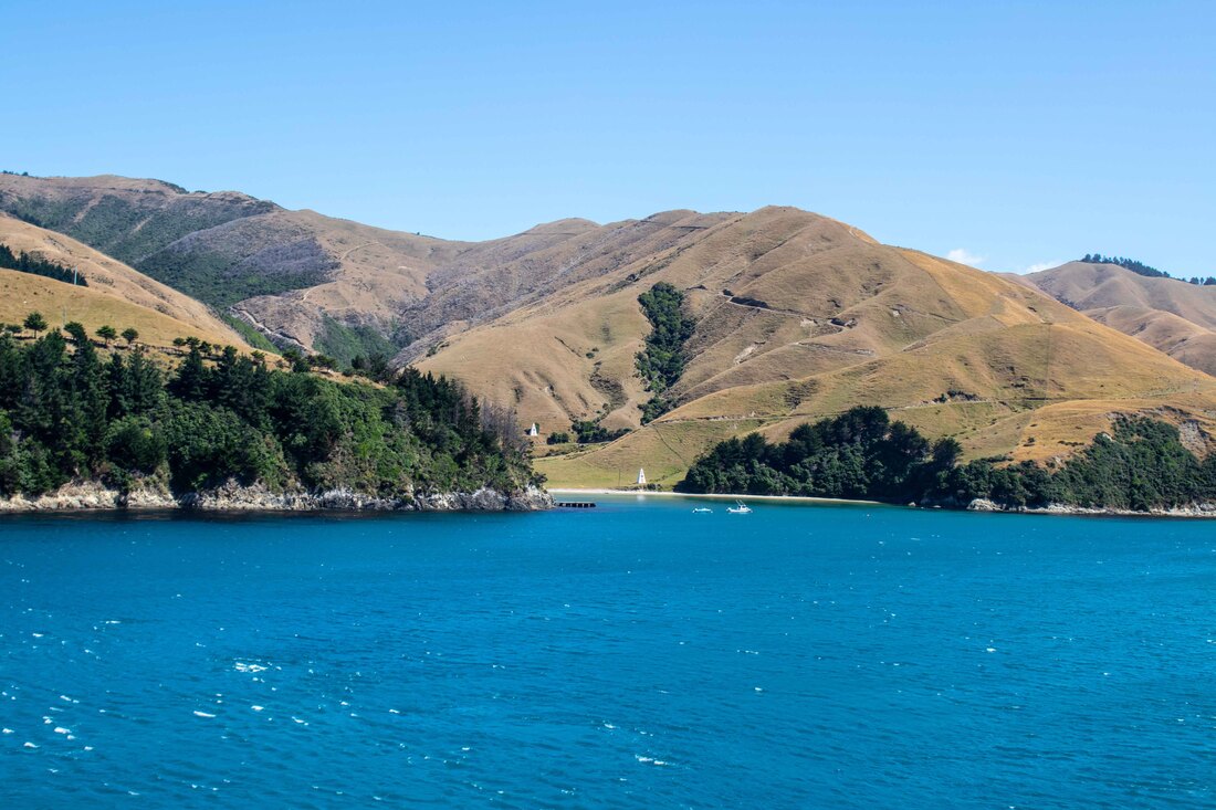south island from the ferry, New Zealand